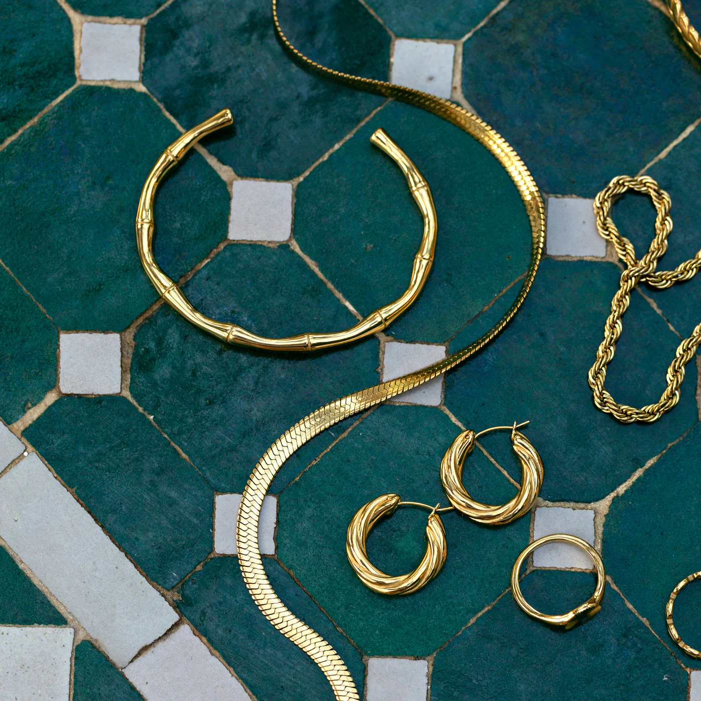 Tyra - Bambu Bangle Armband Rostfritt Stål - Image 9